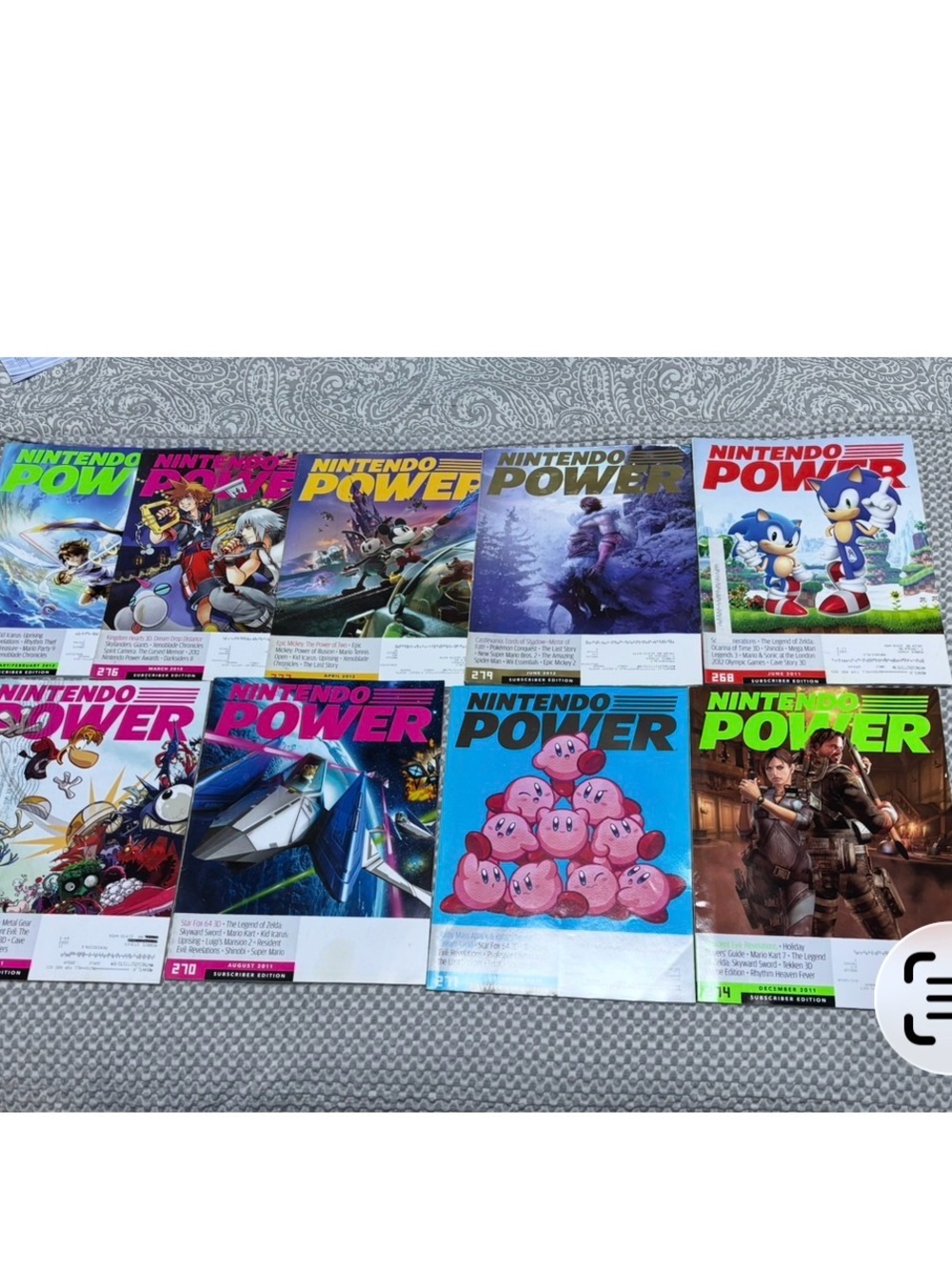 Nintendo Power Magazine Lot — Subscriber Editions - 9 Magazines From 2011-2012